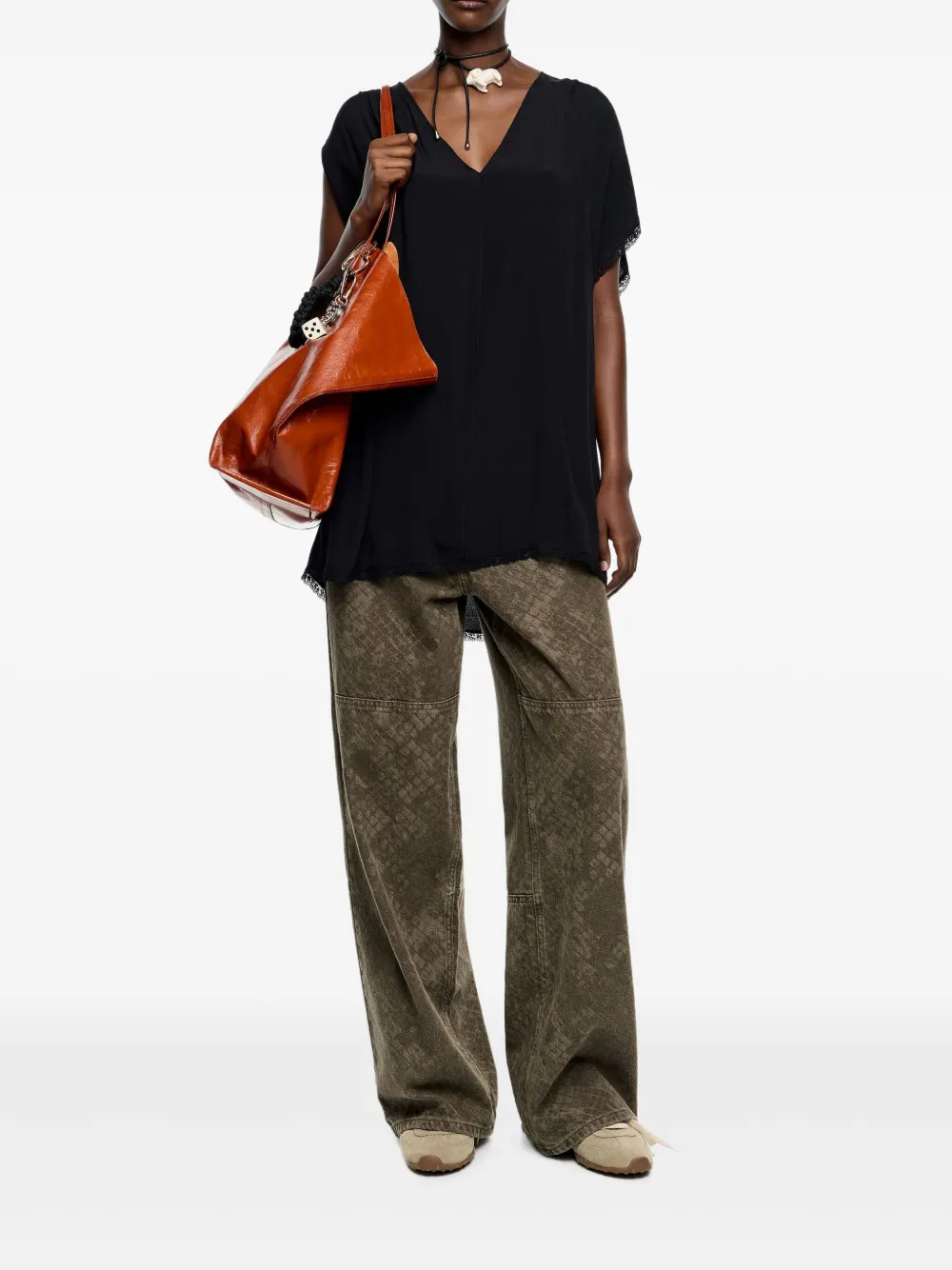 Bimba y Lola Blouse met V-hals - Zwart