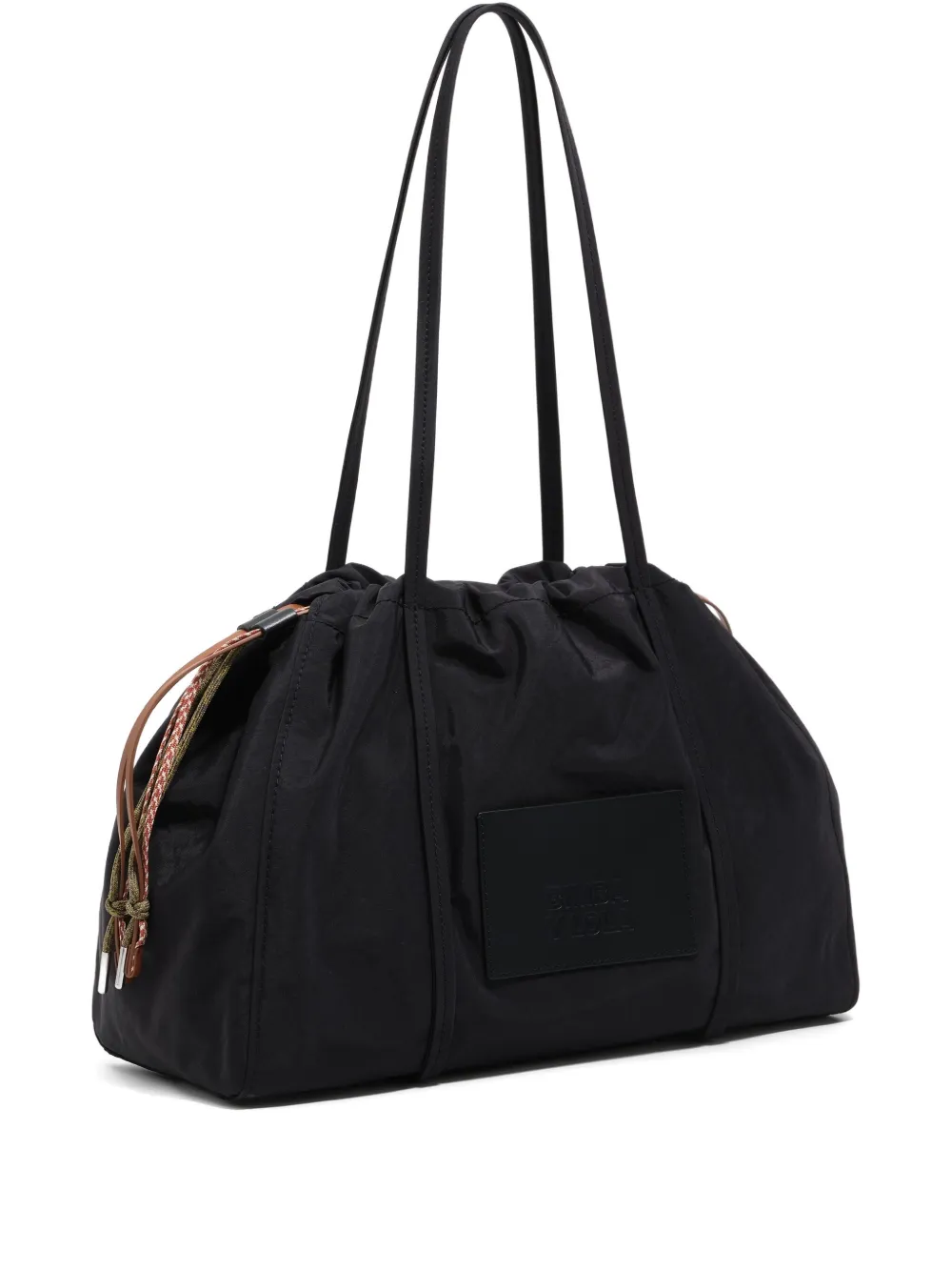 Bimba y Lola large logo-patch shoulder bag | Black | Image 1