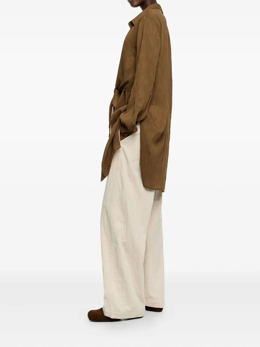 Bimba Y Lola Corduroy Cotton Trousers In Neutral