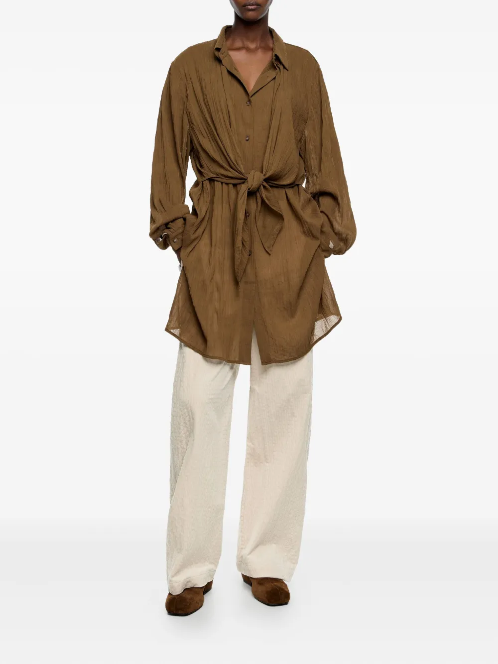 Bimba Y Lola Corduroy Cotton Trousers In Neutral