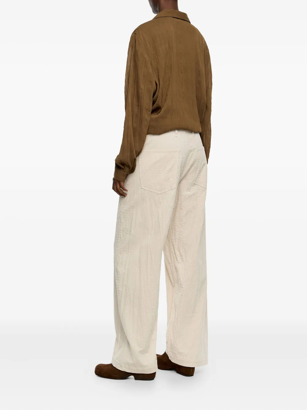 Bimba Y Lola Corduroy Cotton Trousers In Neutral