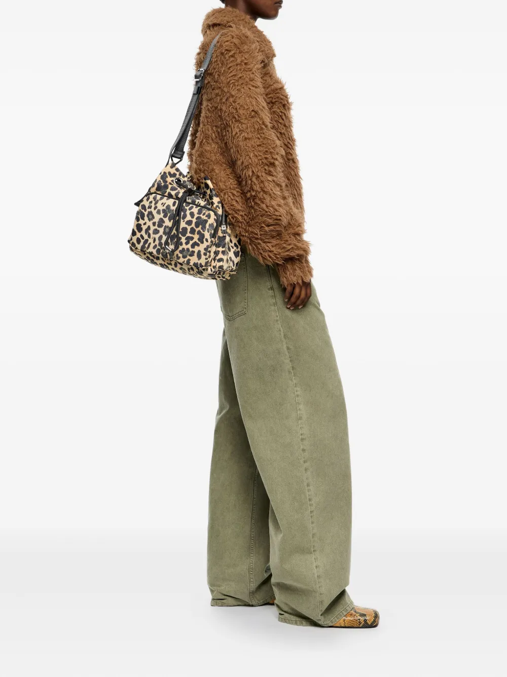 Bimba Y Lola Leopard-print Cross Body Bag In Neutral