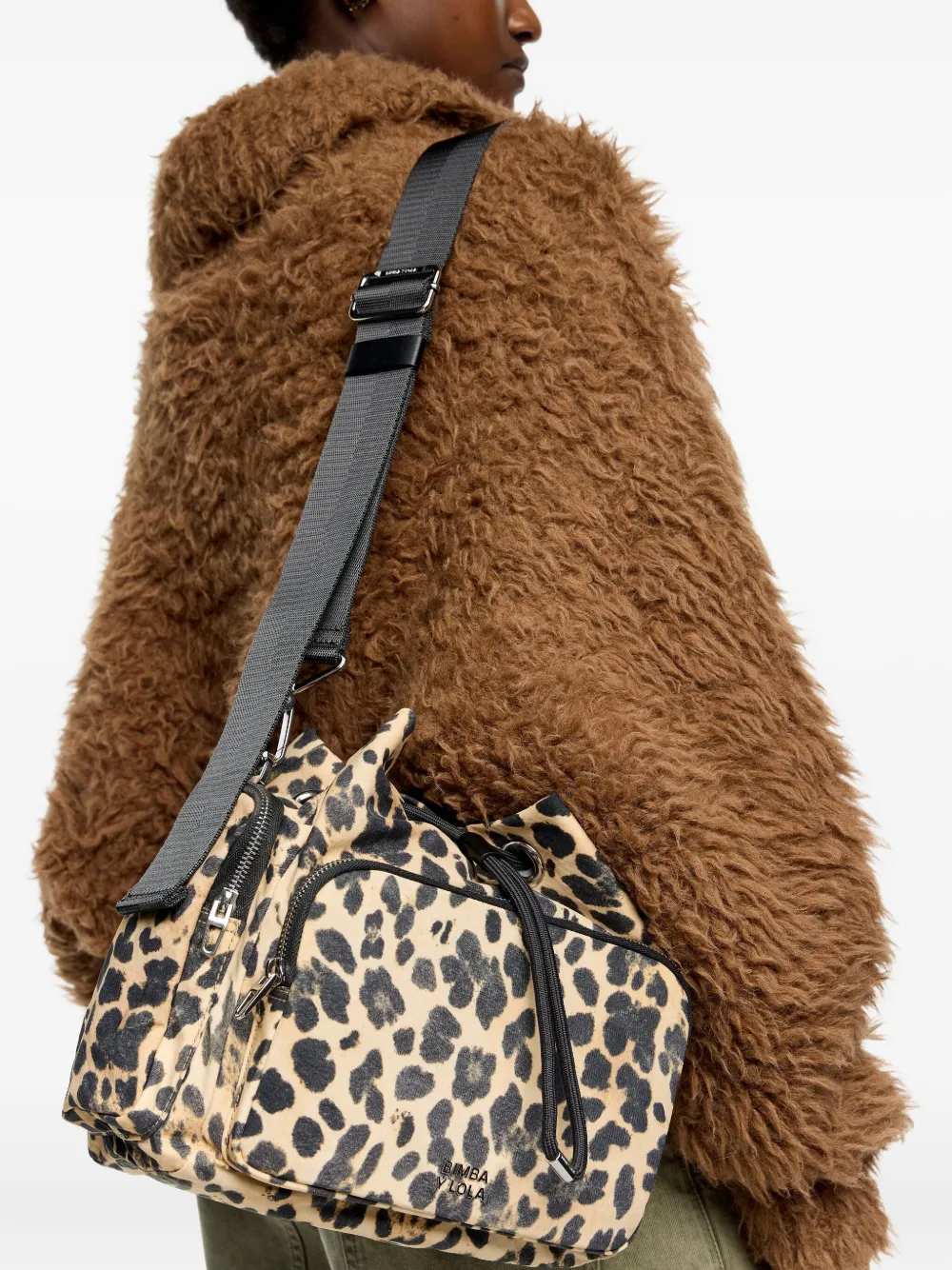 Bimba Y Lola Leopard-print Cross Body Bag In Neutral