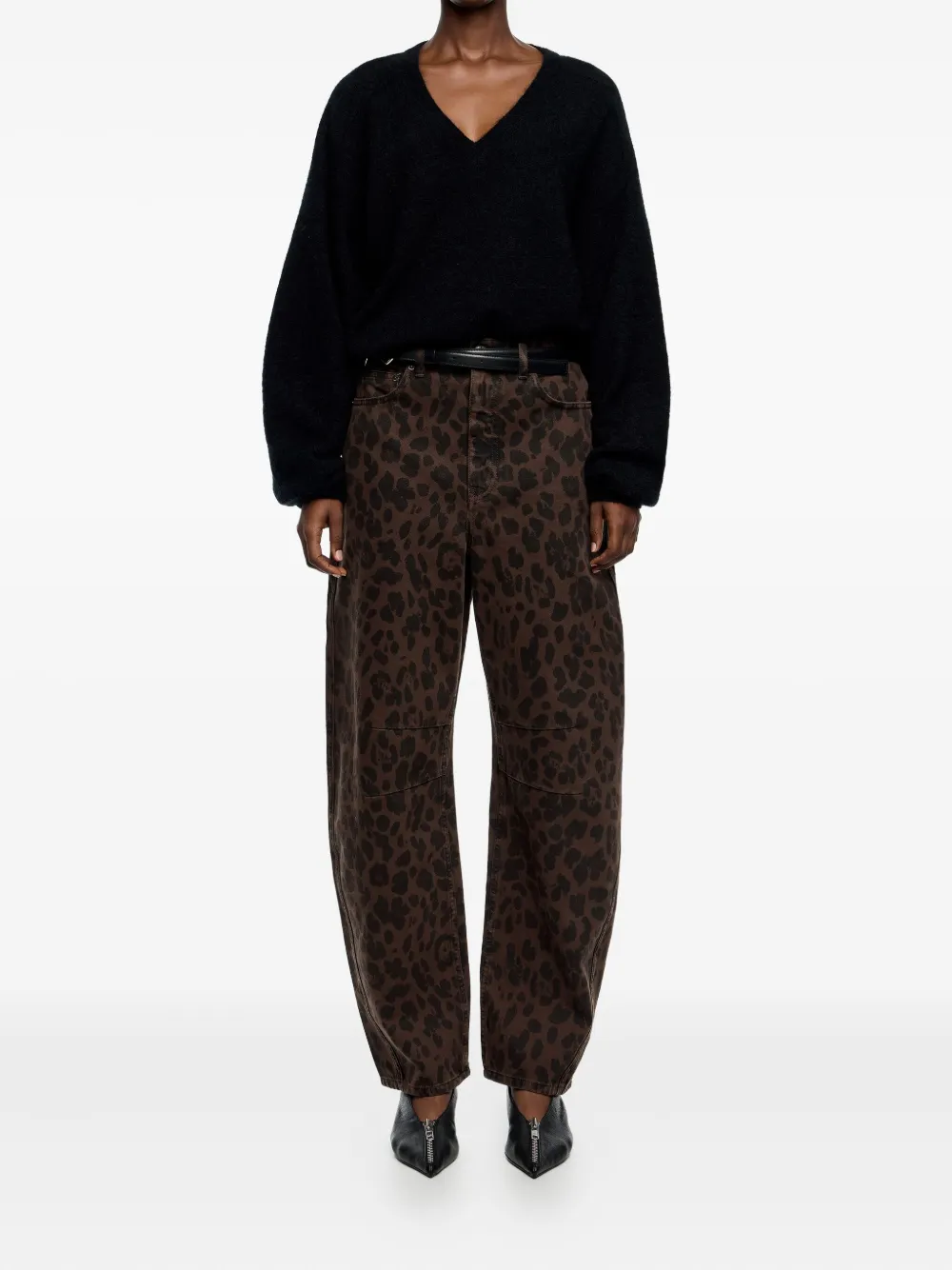Bimba Y Lola Leopard-print Trousers In Brown