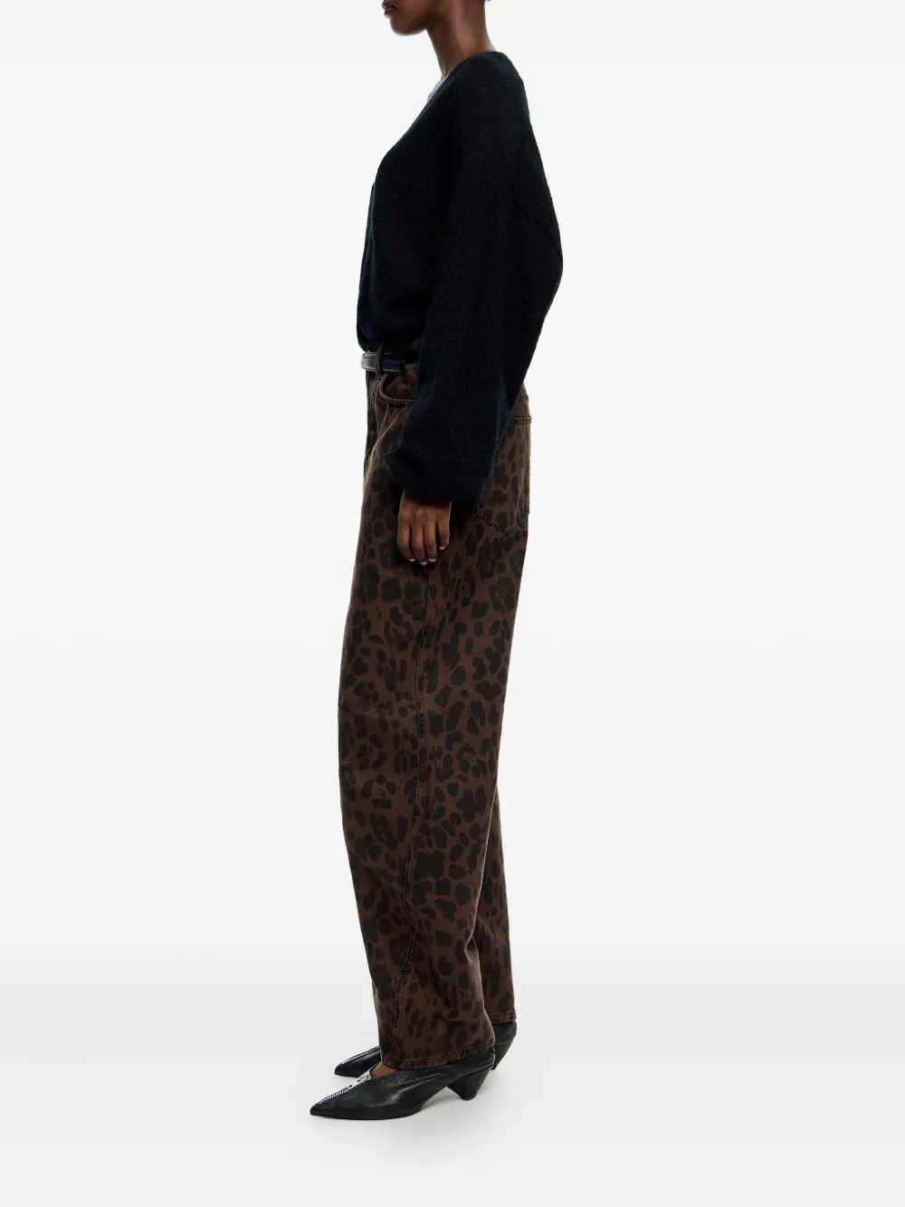 Bimba Y Lola Leopard-print Trousers In Brown