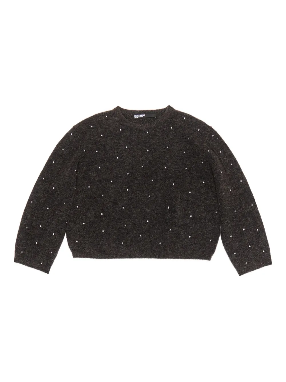 Bimba Y Lola Stud-embellished Crew-neck Sweater In Brown