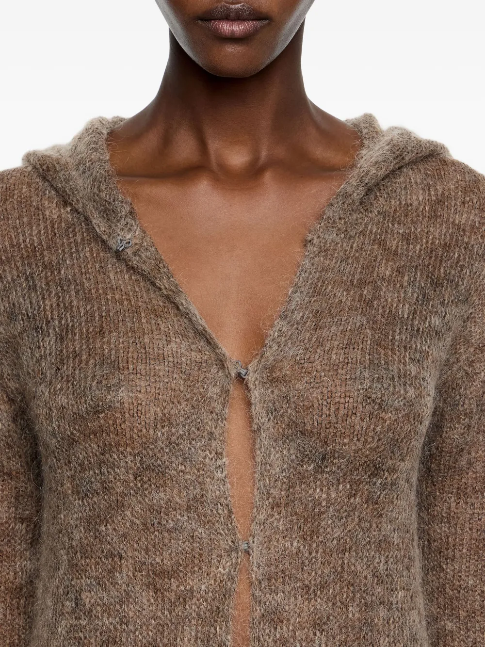 Bimba Y Lola Hooded Cardigan In Brown