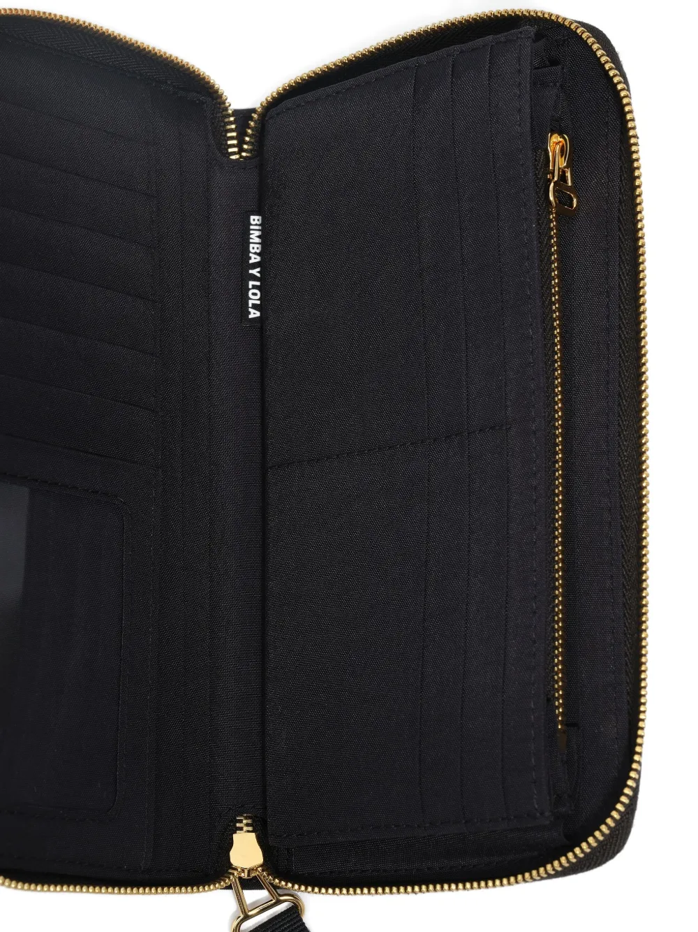 Bimba Y Lola Zip-around Strap-detail Wallet In Black