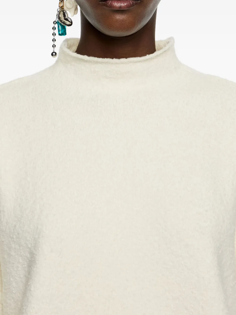 Bimba Y Lola Funnel-neck Sweater In White