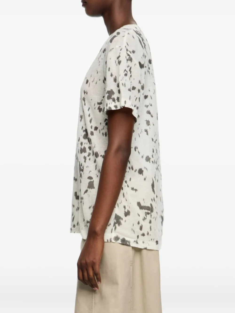 Bimba Y Lola Paint-splatter Short-sleeve T-shirt In Neutral