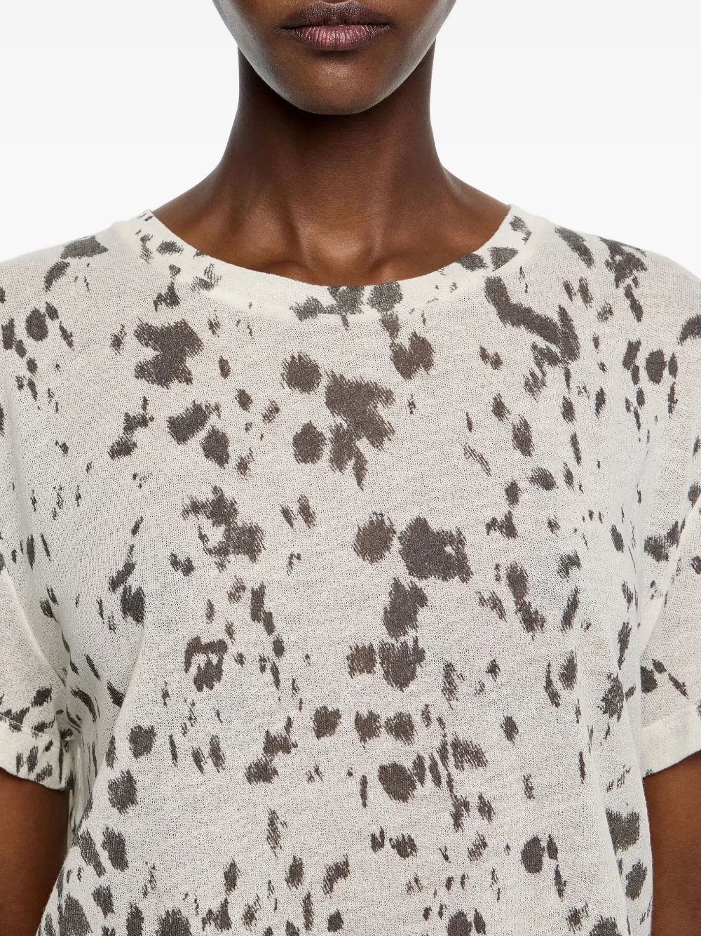 Bimba Y Lola Paint-splatter Short-sleeve T-shirt In Neutral