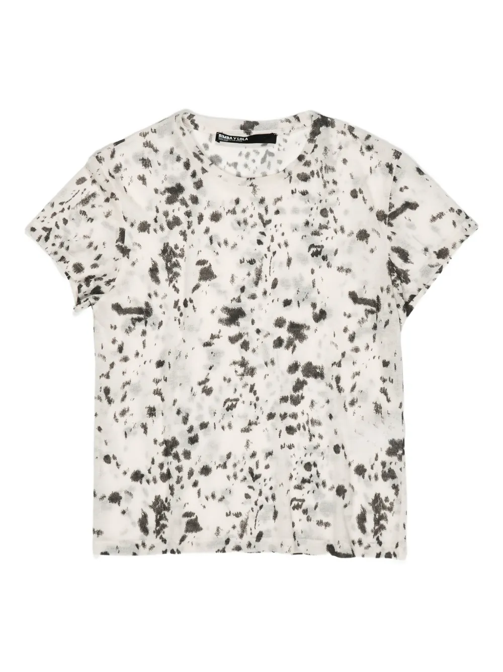 Bimba Y Lola Paint-splatter Short-sleeve T-shirt In Neutral