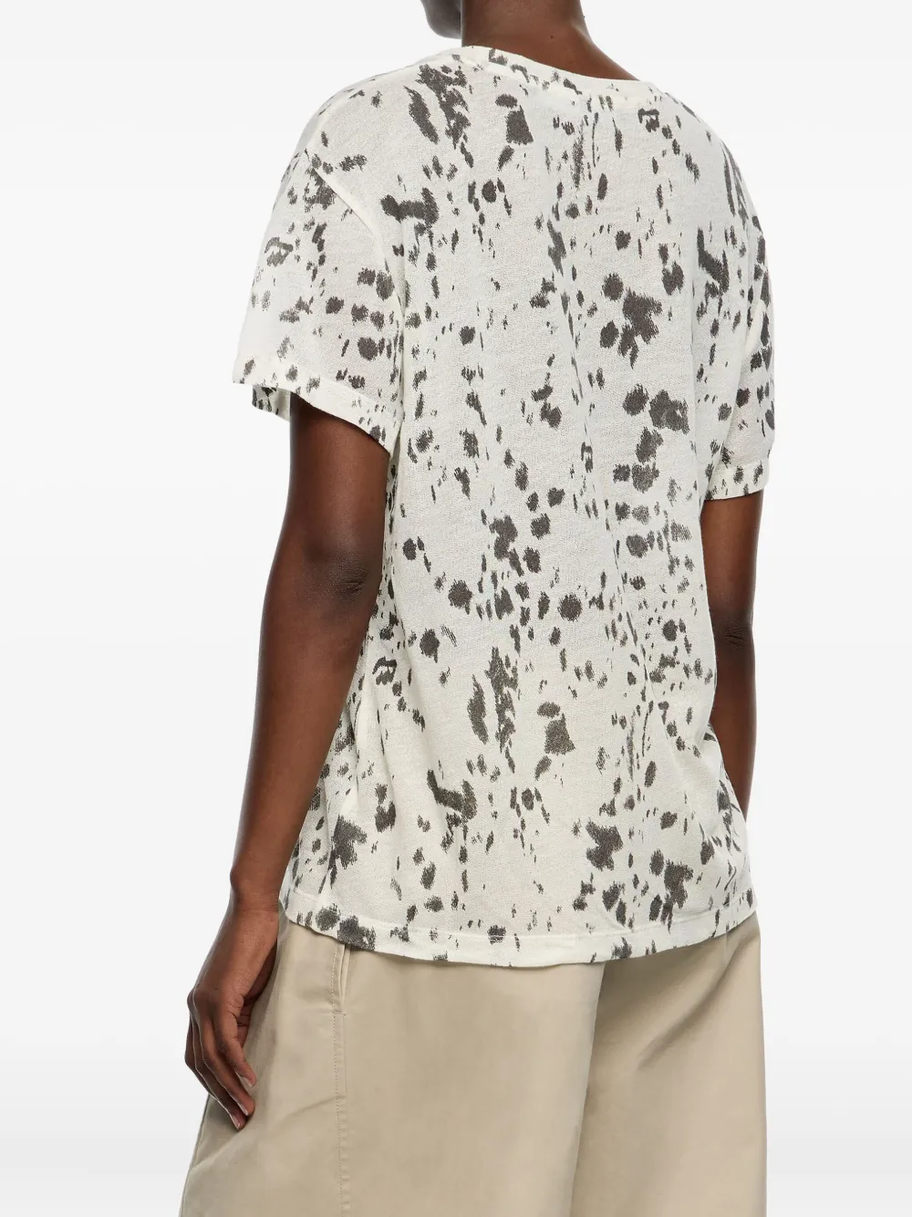 Bimba Y Lola Paint-splatter Short-sleeve T-shirt In Neutral