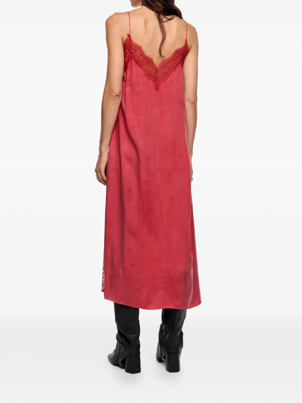 Bimba Y Lola Lace Button Midi Dress In Brown