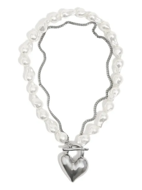 Bimba y Lola heart-pendant pearl-effect necklace