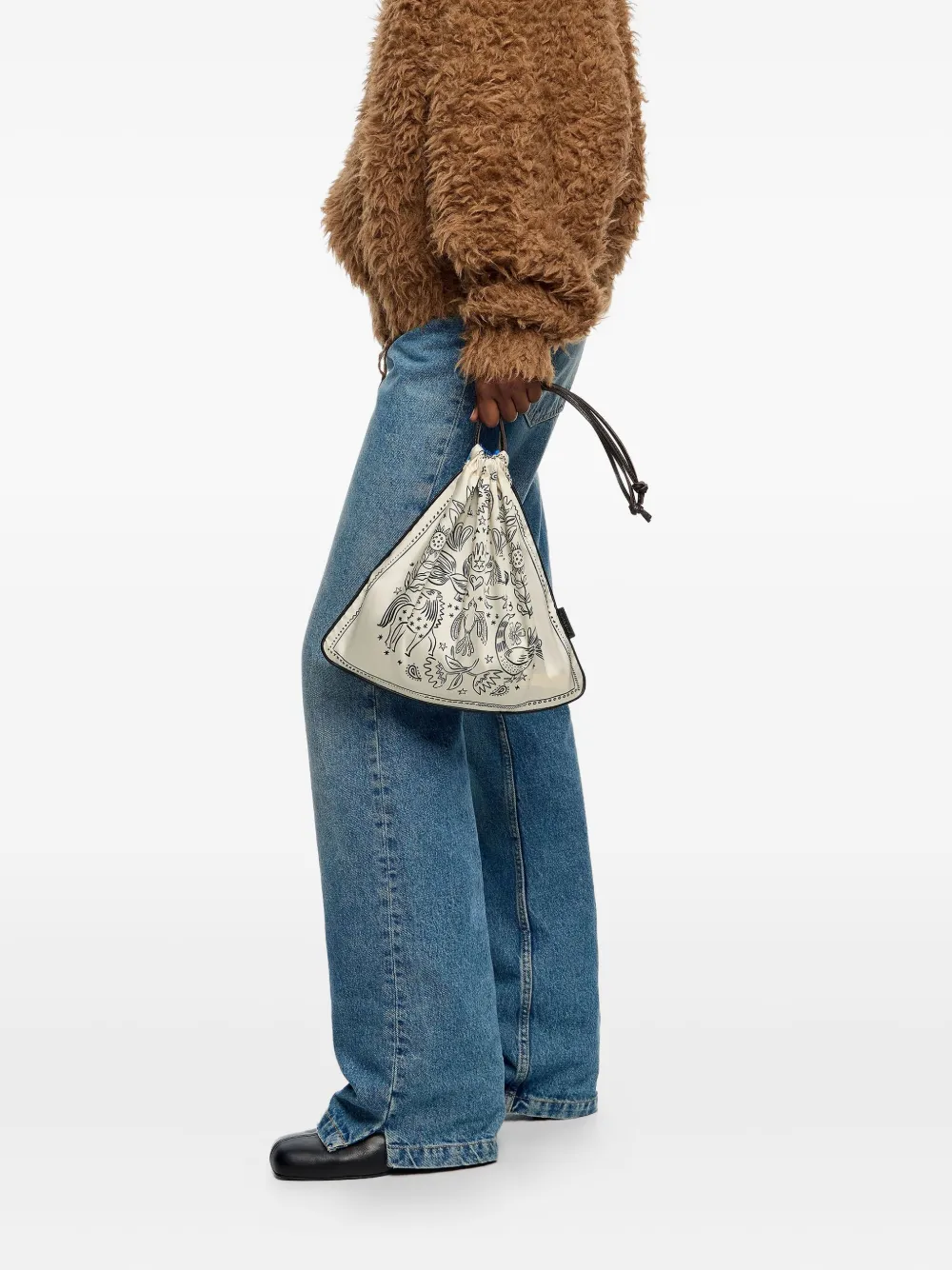 Bimba Y Lola Drawstring Pouch Bag In White