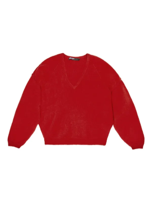 Bimba y Lola V-neck long-sleeve Top Red FARFETCH ID