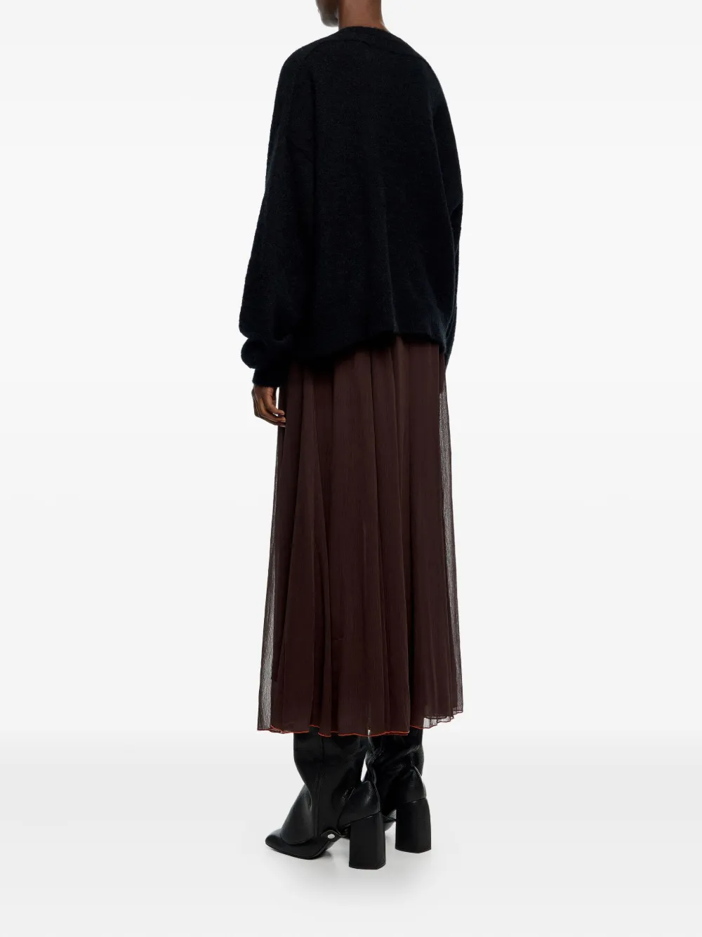 Bimba Y Lola Gathered Midi Skirt In Brown