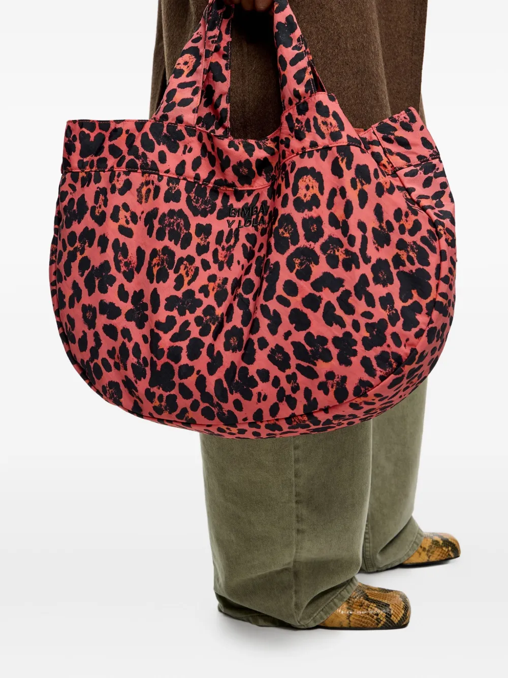 Bimba y Lola leopard-print tote bag - Roze
