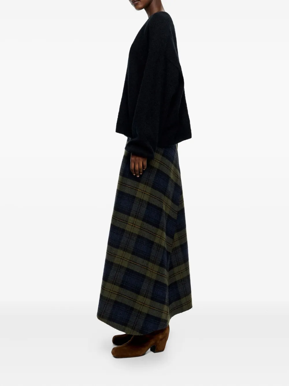 Bimba Y Lola Tartan-pattern Asymmetrical Skirt In Multi