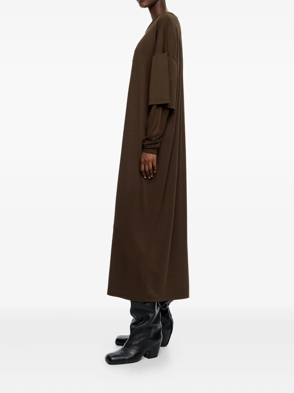 Bimba Y Lola Long Sleeve Dress In Brown