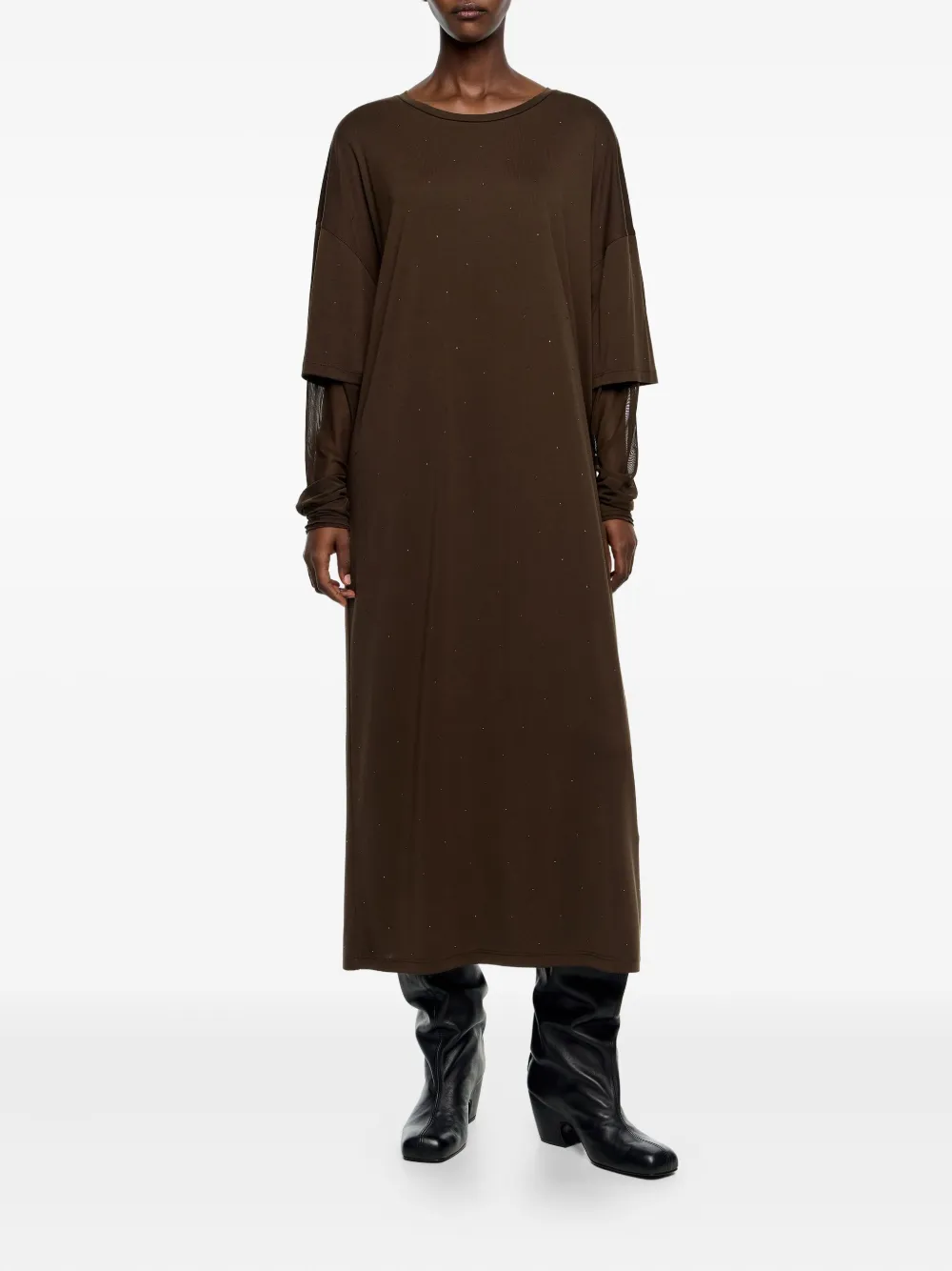 Bimba Y Lola Long Sleeve Dress In Brown