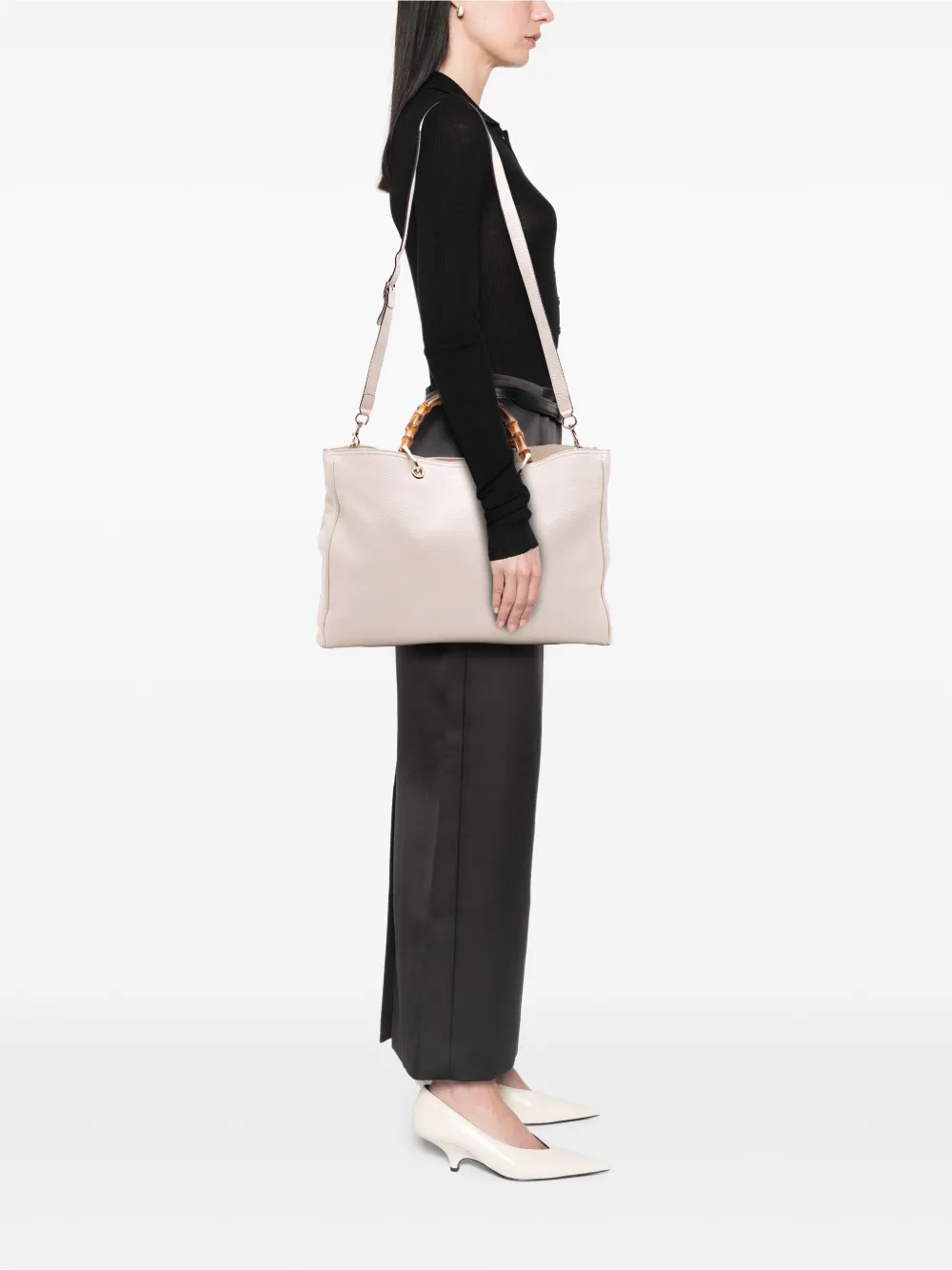 Gucci Pre-Owned 2016-2025 Large Calfskin Bamboo Shopper satchel | Pre-Owned | Image 2