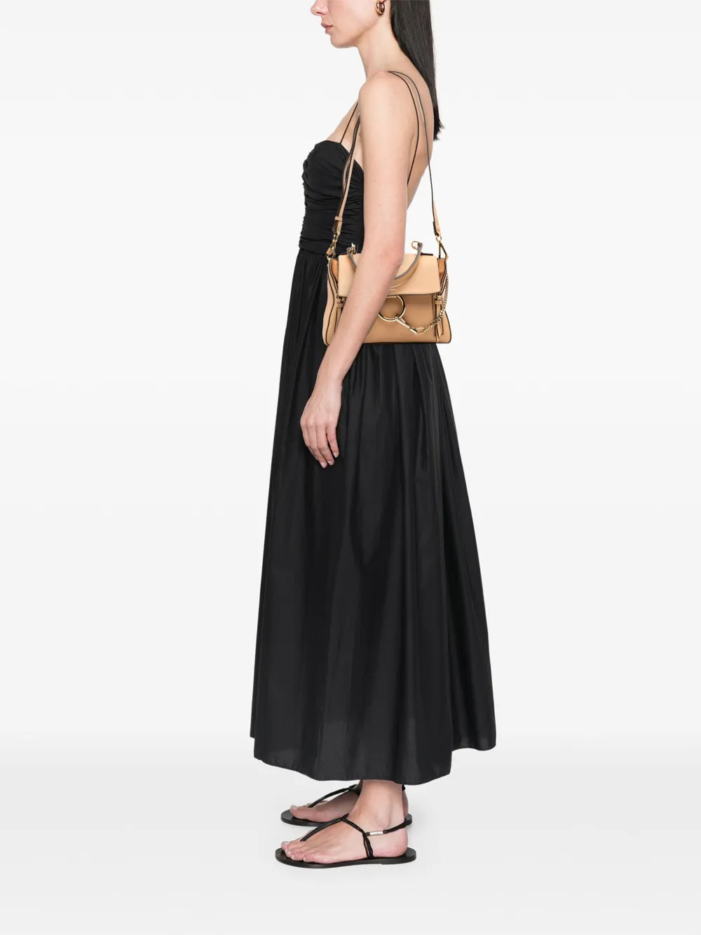 Pre-owned Chloé 2010-2025 Small Leather Faye Day Satchel In Brown