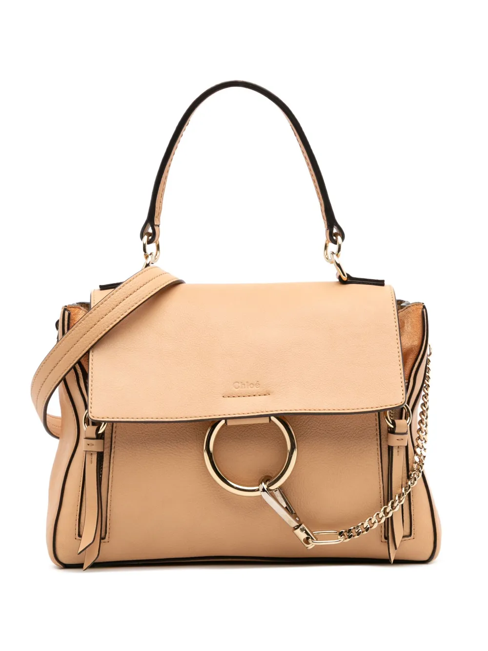 Pre-owned Chloé 2010-2025 Small Leather Faye Day Satchel In Brown