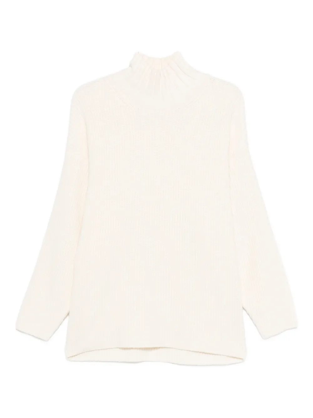 Twinset Roll-neck Ribbed-knit Jumper In White