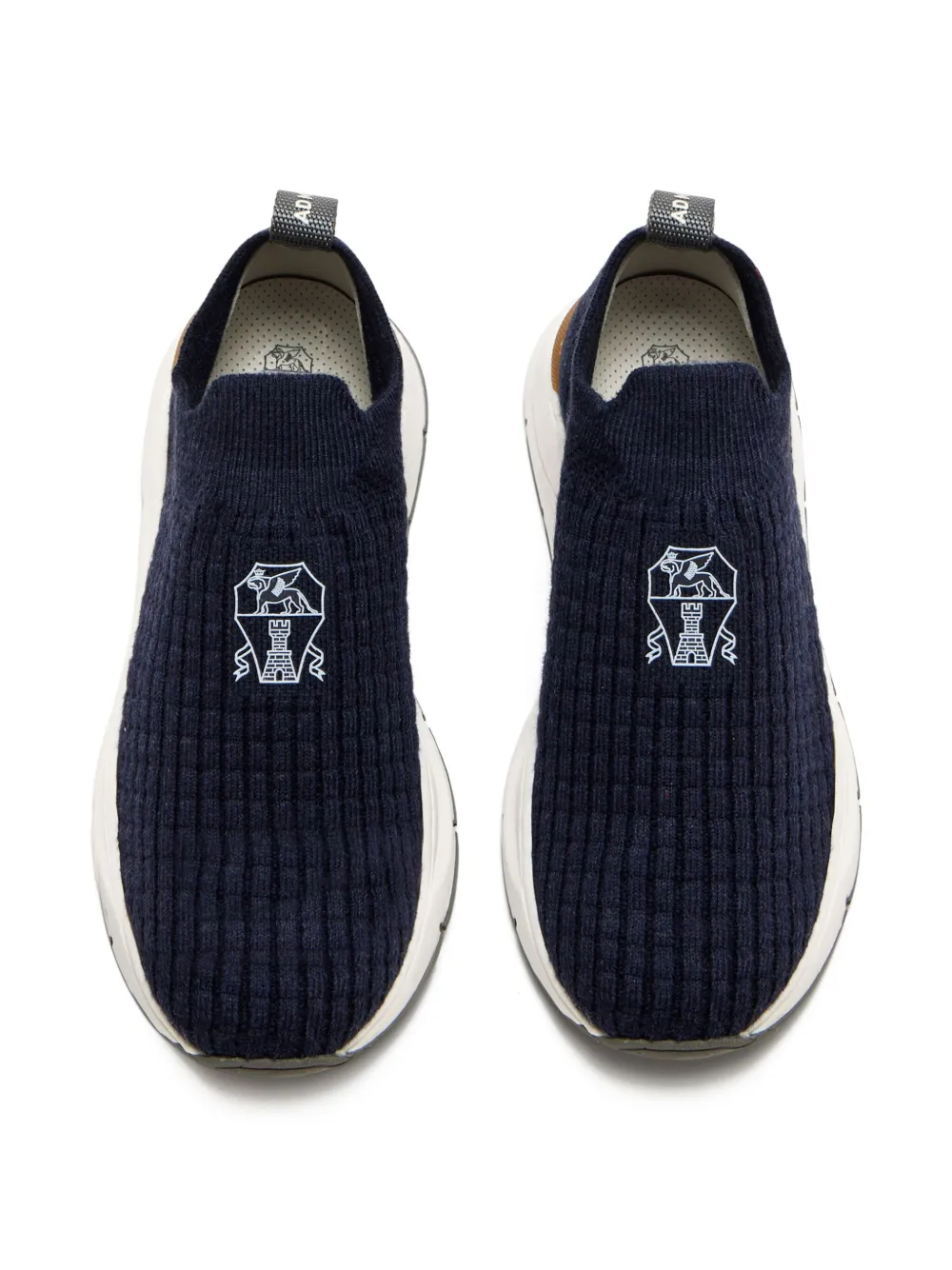 Brunello Cucinelli Kids Sneakers met logoprint Blauw