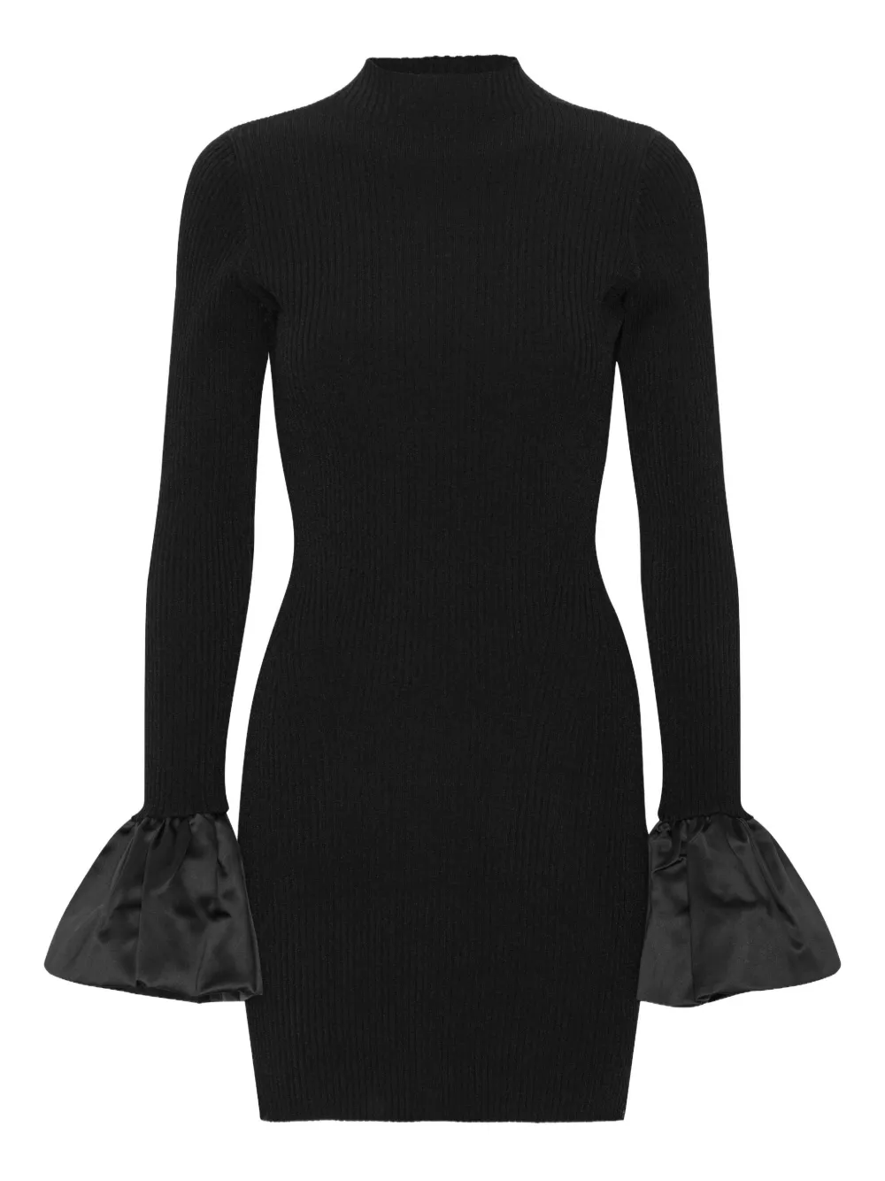 Rotate Birger Christensen Cutout Knit Mini Dress In Black