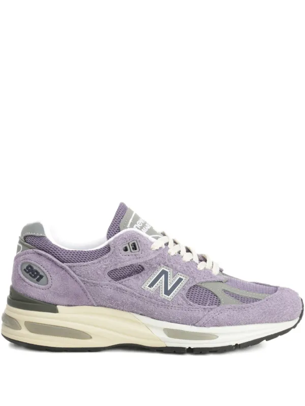 New Balance 991 スエードパネル スニーカー | パープル | FARFETCH JP