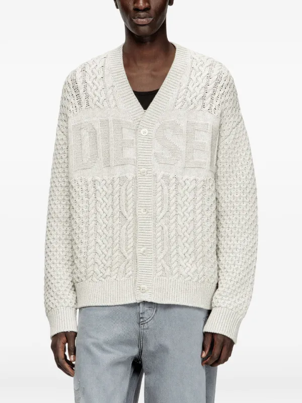 美品 DIESEL K-ZENO ブリーチ ロゴ カーディガン 現行モデル Diesel K-Antoine カーディガン | グレー | FARFETCH JP