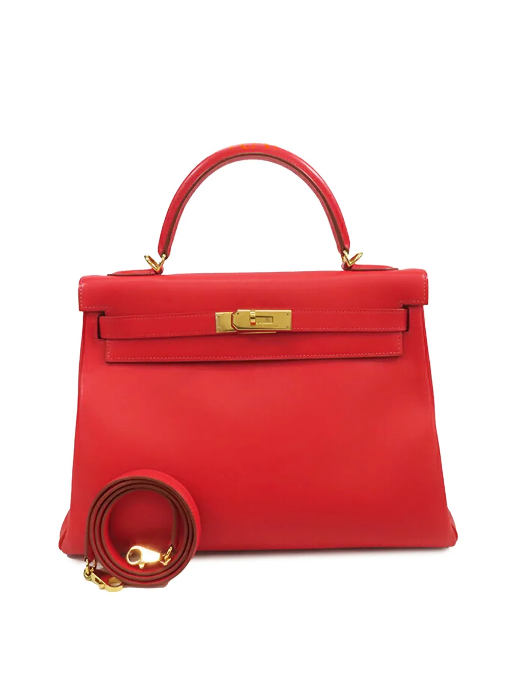 Hermès Pre-Owned 2001 Gulliver Kelly II Retourne 32 satchel - レッド Hermès Pre-Owned 2001 Gulliver Kelly II Retourne 32 satchel - レッド