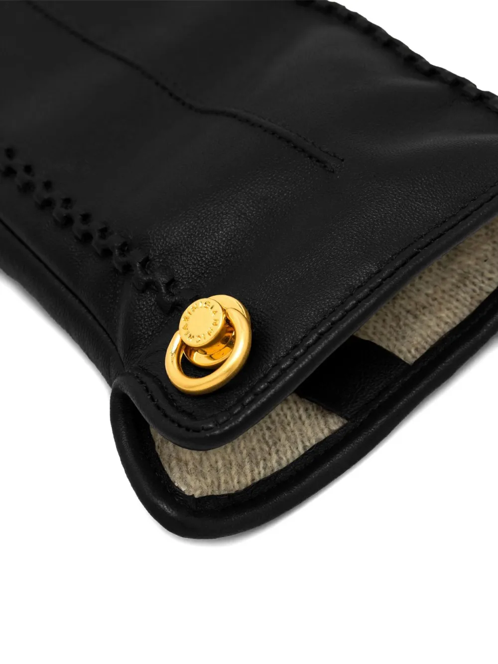 GIANNI CHIARINI logo-detailing leather gloves - Zwart