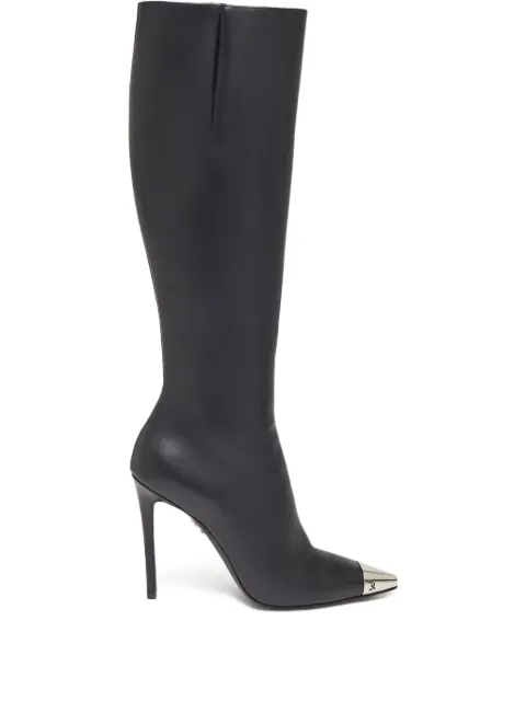 David Koma 100mm leather knee-high boots