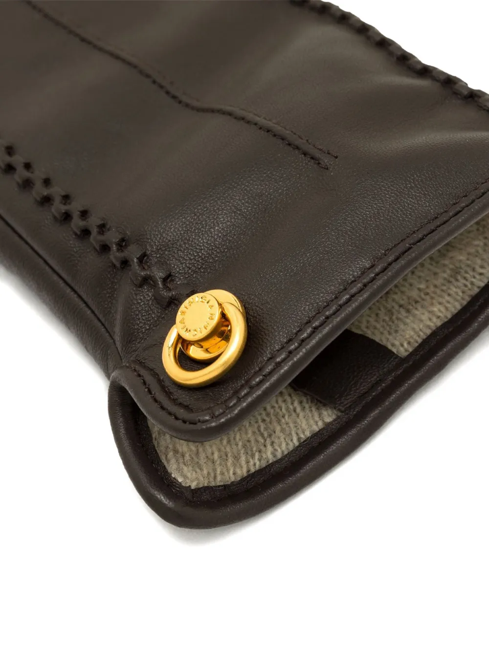 GIANNI CHIARINI ring-embellished gloves - Bruin