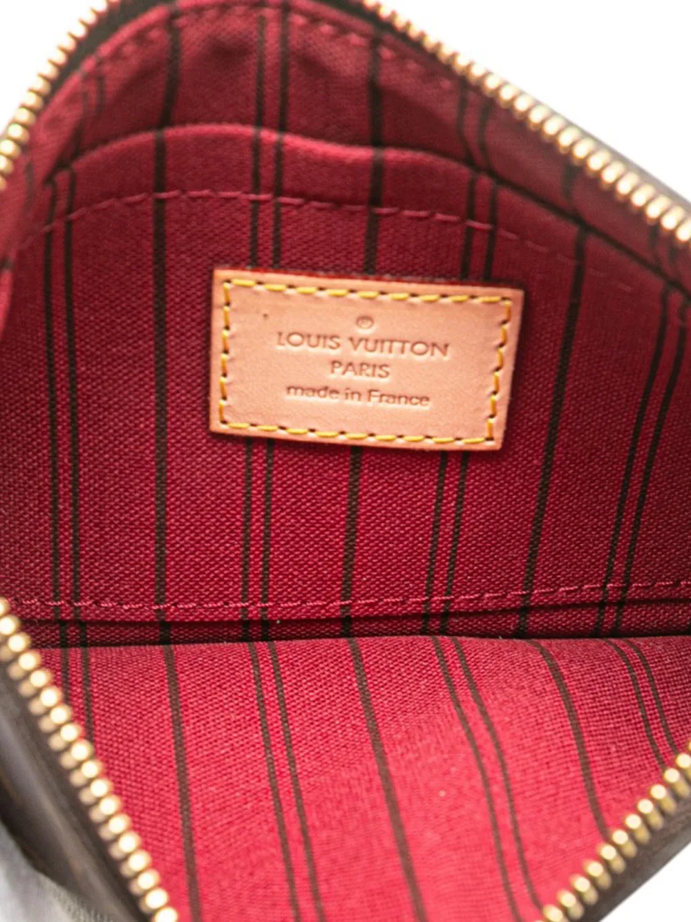 Pre-owned Louis Vuitton 2013 Monogram Neverfull Pouch In Brown