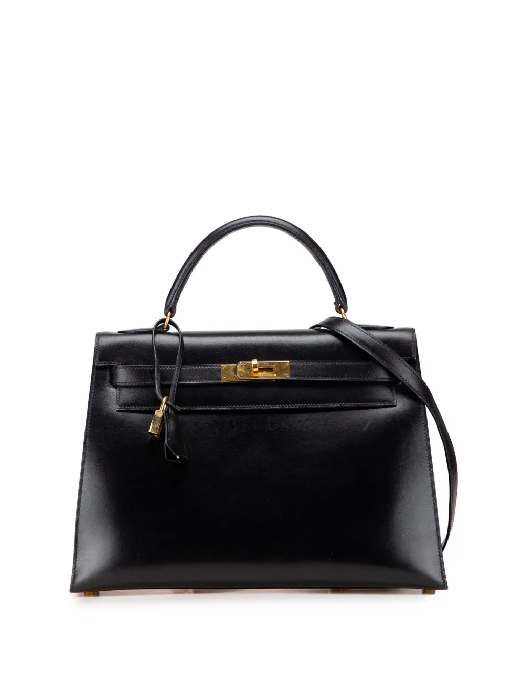 Hermès Pre-Owned 1995 Box Calf Kelly Sellier 32 satchel | Black | Image 1