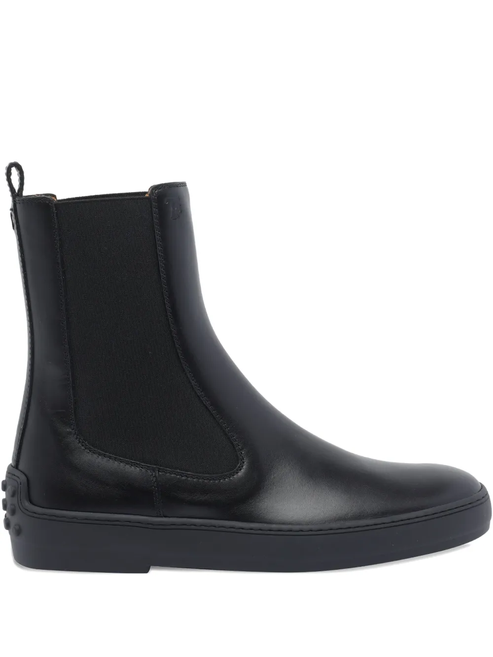 Tod's round-toe leather booties | Black | Image 1