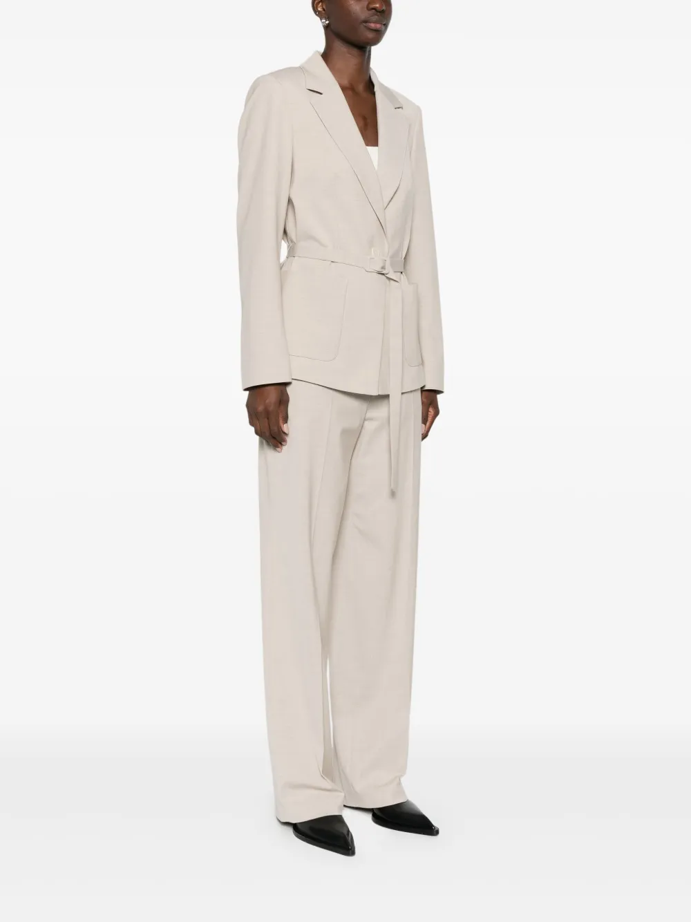 Marccain Belted Fitted Jacket In Gold