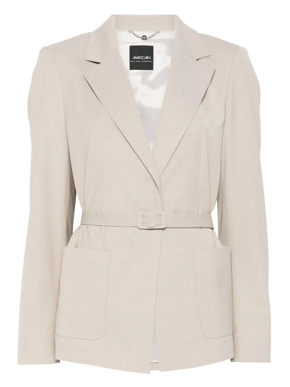 Marccain Belted Fitted Jacket In Gold