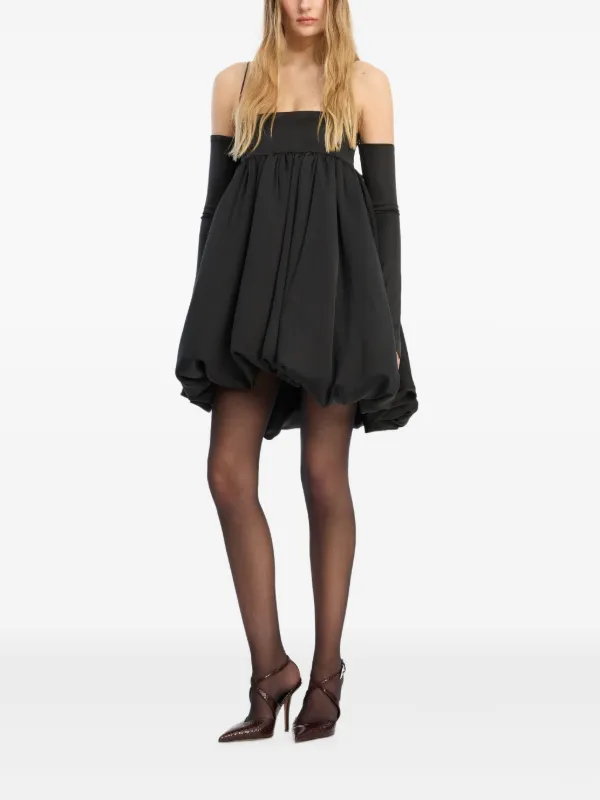 rotate birger christensen asymmetric appliqué midi dress Bubble | Black Floral mesh