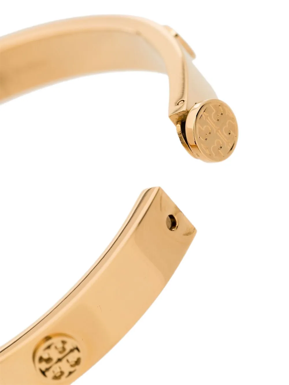 Tory Burch Logo-detail Rigid Bracelet In Yellow