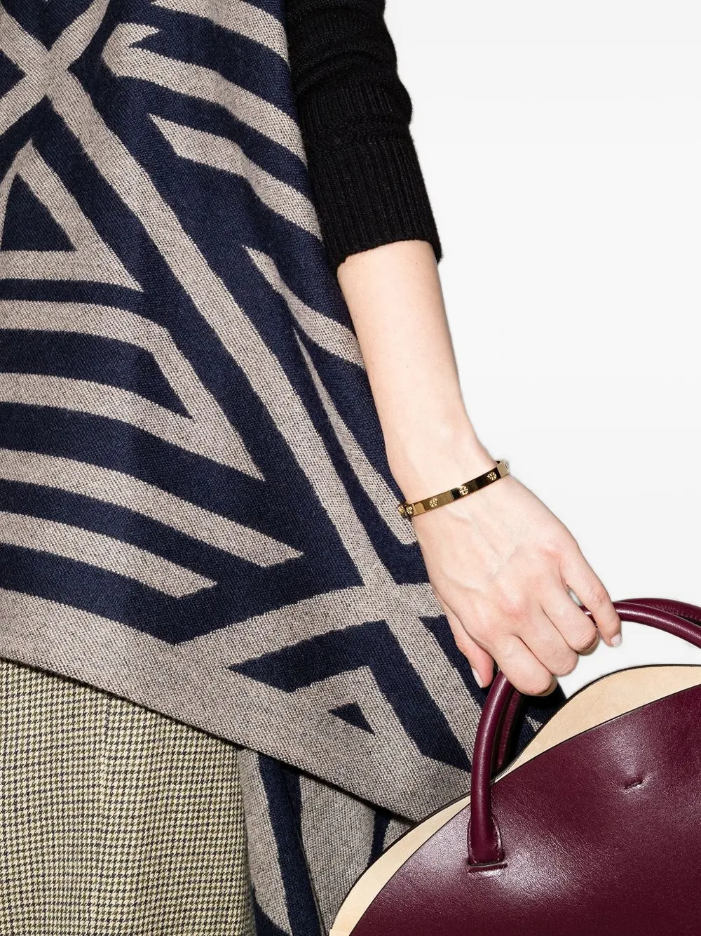 Tory Burch Stevige armband met logodetail - Geel