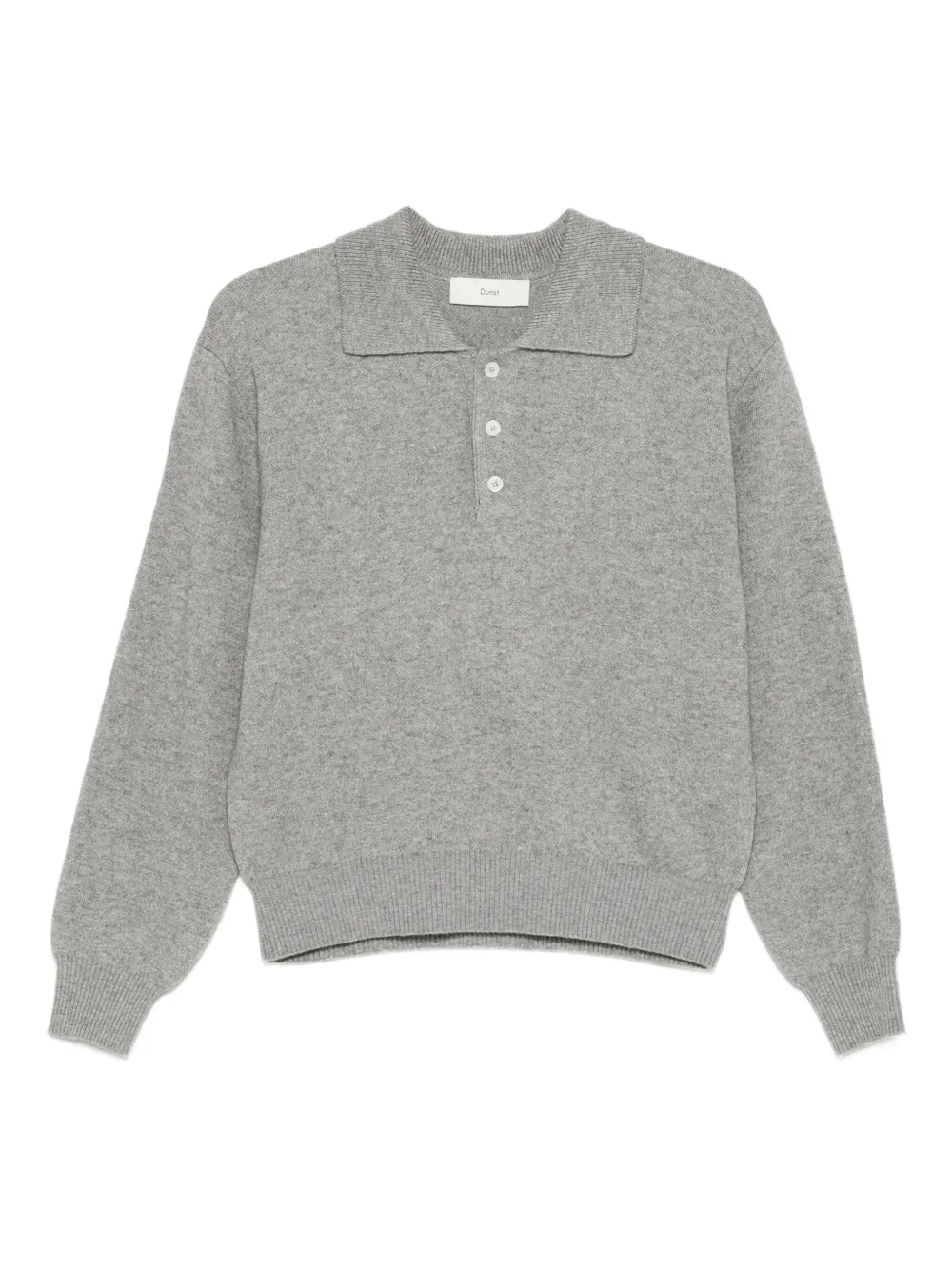 DUNST mélange-effect cashmere polo shirt | Grey | Image 1