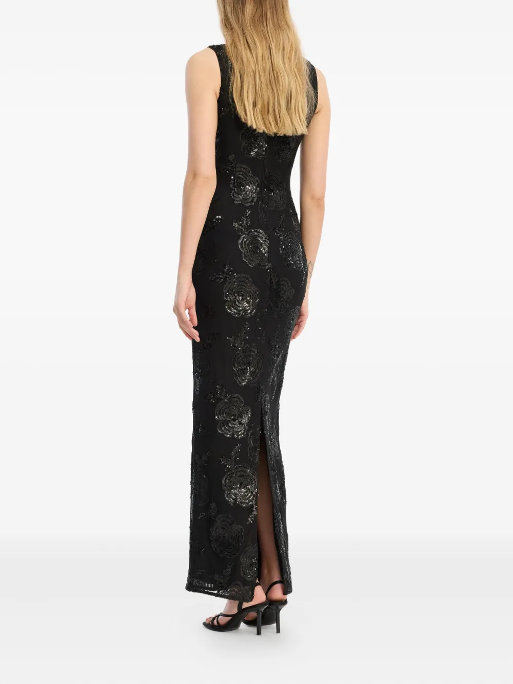 Rotate Birger Christensen Floral-pattern Maxi Dress In Black
