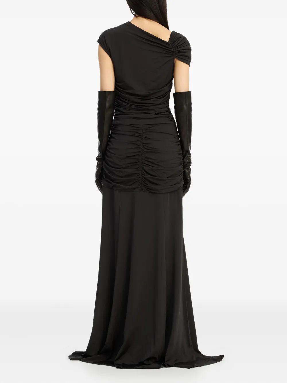 Rotate Birger Christensen Asymmetric Maxi Dress In Black