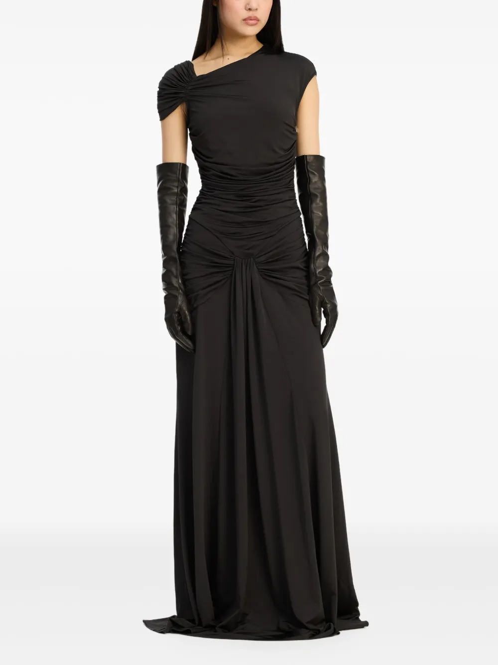 ROTATE BIRGER CHRISTENSEN Asymmetrische maxi-jurk - Zwart